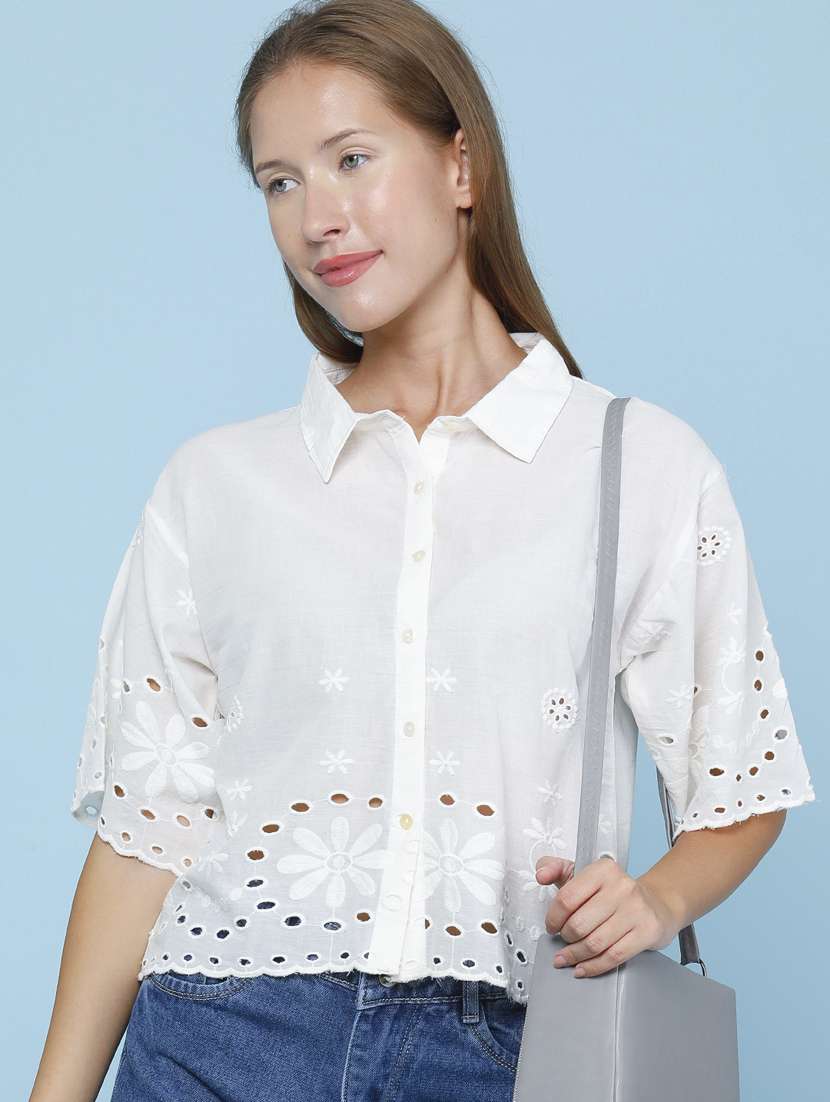 women embroidered short sleeves shirt - 22386413 -  Standard Image - 3