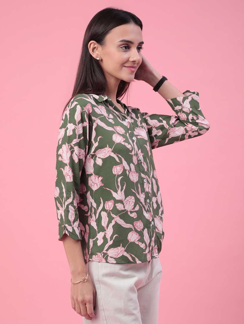 women printed collared regular shirt - 22386414 -  Standard Image - 3