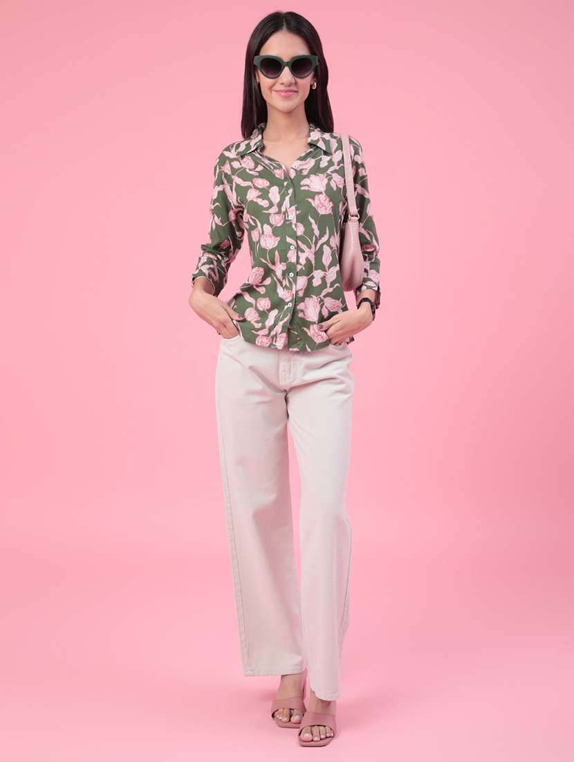 women printed collared regular shirt - 22386414 -  Standard Image - 5