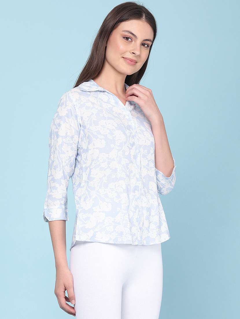 women printed three quarter sleeves regular shirt - 22386417 -  Standard Image - 3