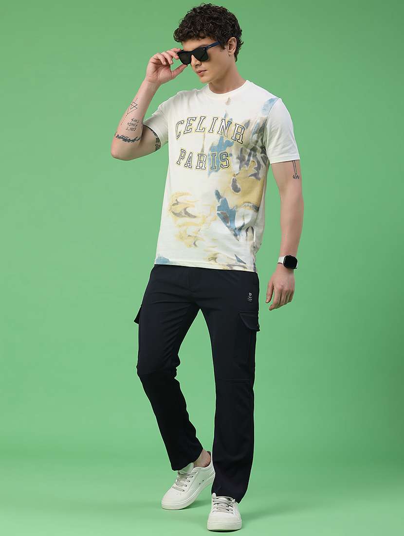 men solid mid rise regular fit cargo  - 22386439 -  Standard Image - 5