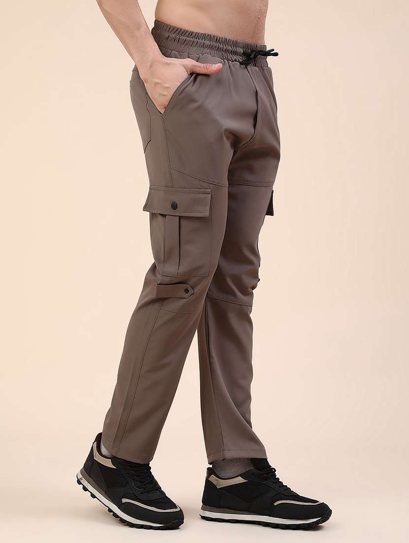 men solid mid rise regular fit cargo  - 22386456 -  Standard Image - 3