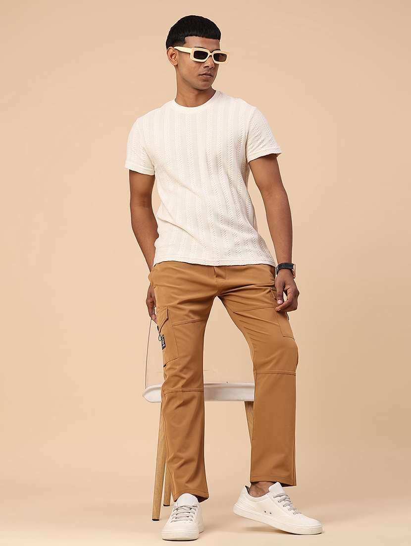 men solid mid rise regular fit cargo  - 22386464 -  Standard Image - 5