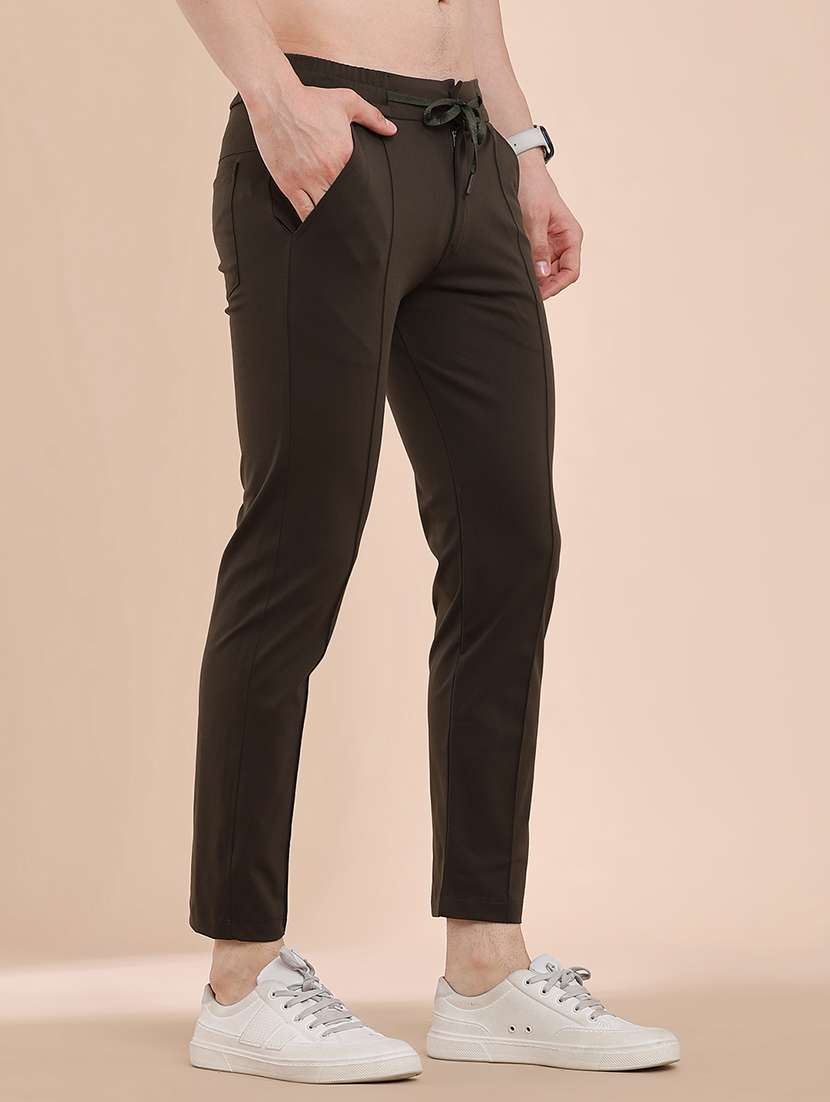 men solid mid rise slim fit track pant - 22386469 -  Standard Image - 3