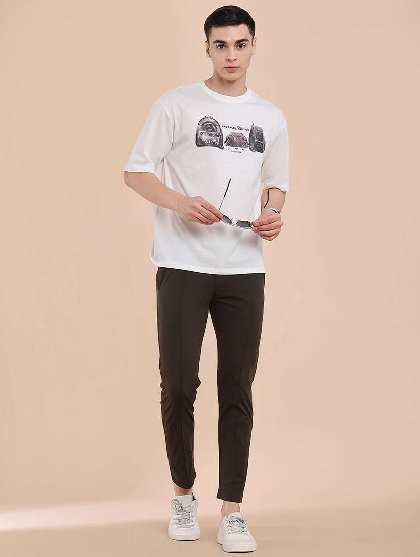 men solid mid rise slim fit track pant - 22386469 -  Standard Image - 5