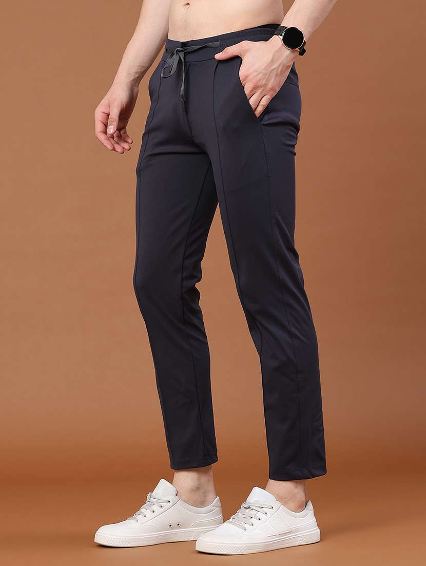men solid mid rise slim fit track pant - 22386470 -  Standard Image - 3