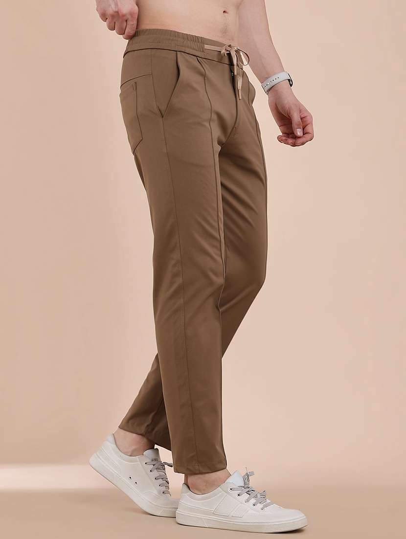 men solid mid rise slim fit track pant - 22386472 -  Standard Image - 3