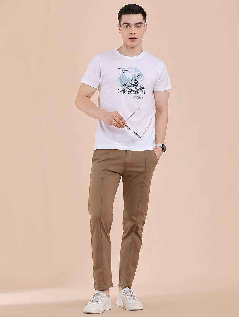 men solid mid rise slim fit track pant - 22386472 -  Standard Image - 5