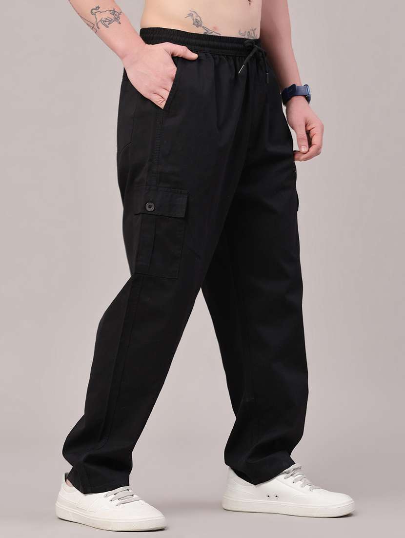 men solid mid rise relaxed fit cargo  - 22386473 -  Standard Image - 3