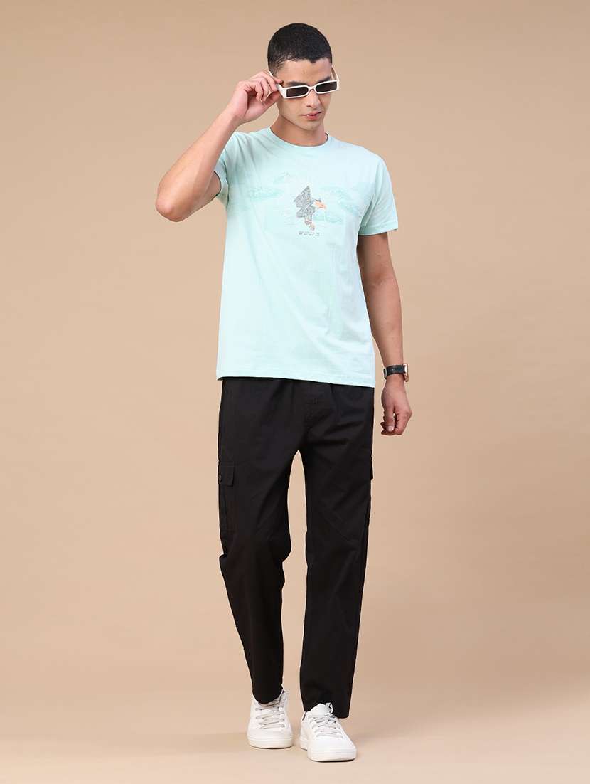 men solid mid rise regular fit cargo  - 22386479 -  Standard Image - 5