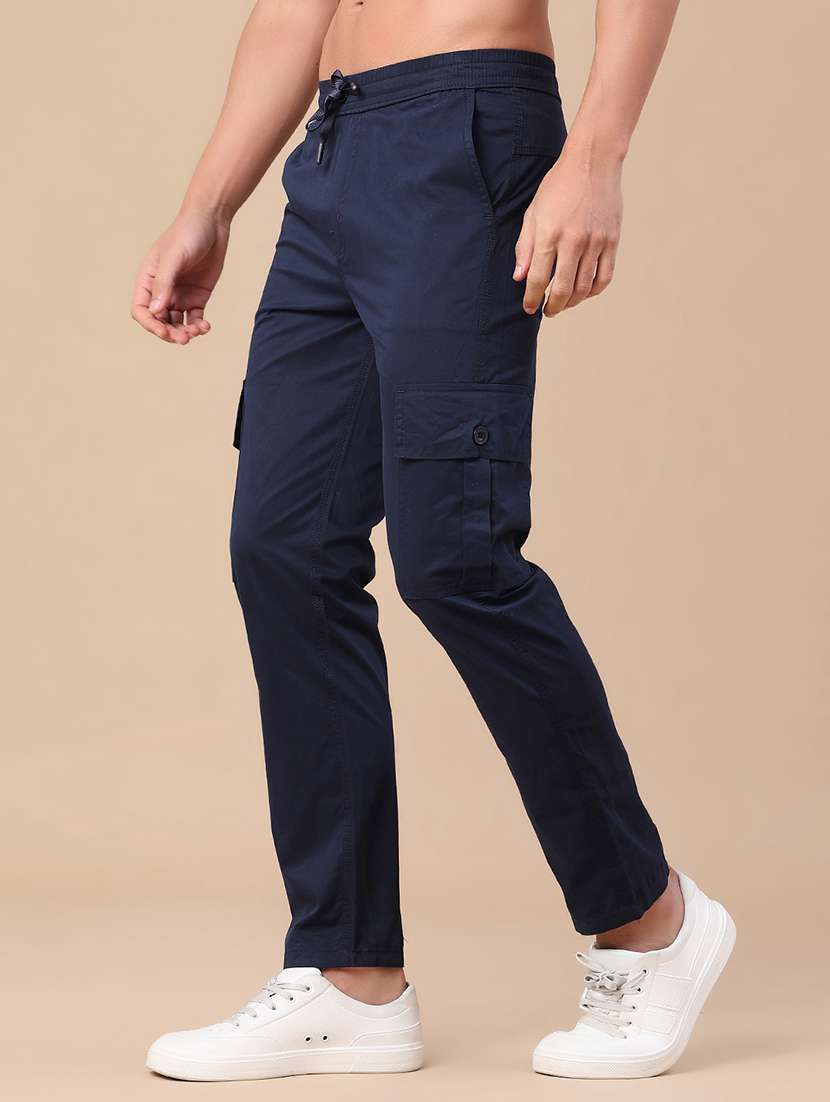 men solid mid rise regular fit cargo  - 22386480 -  Standard Image - 3