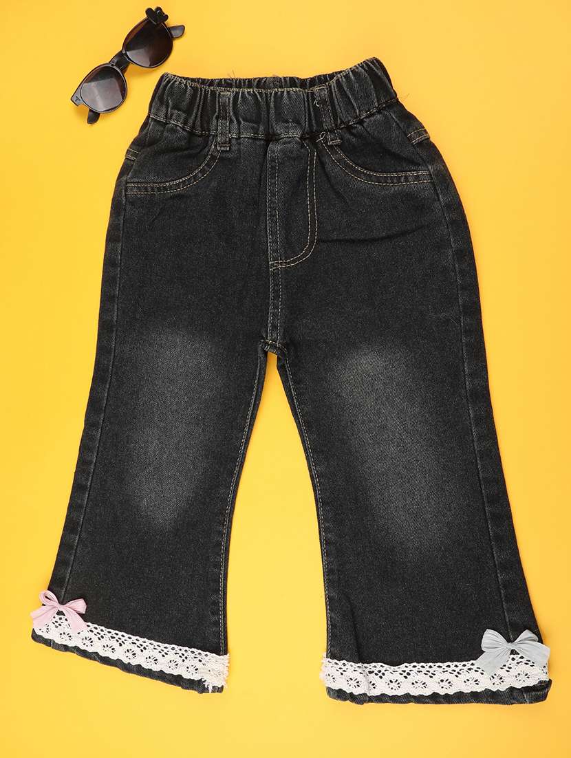 black poly cotton plain jean