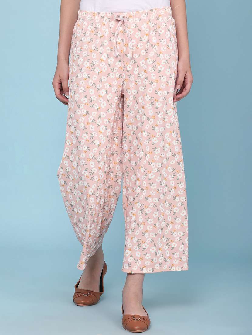 women floral printed mid rise palazzo