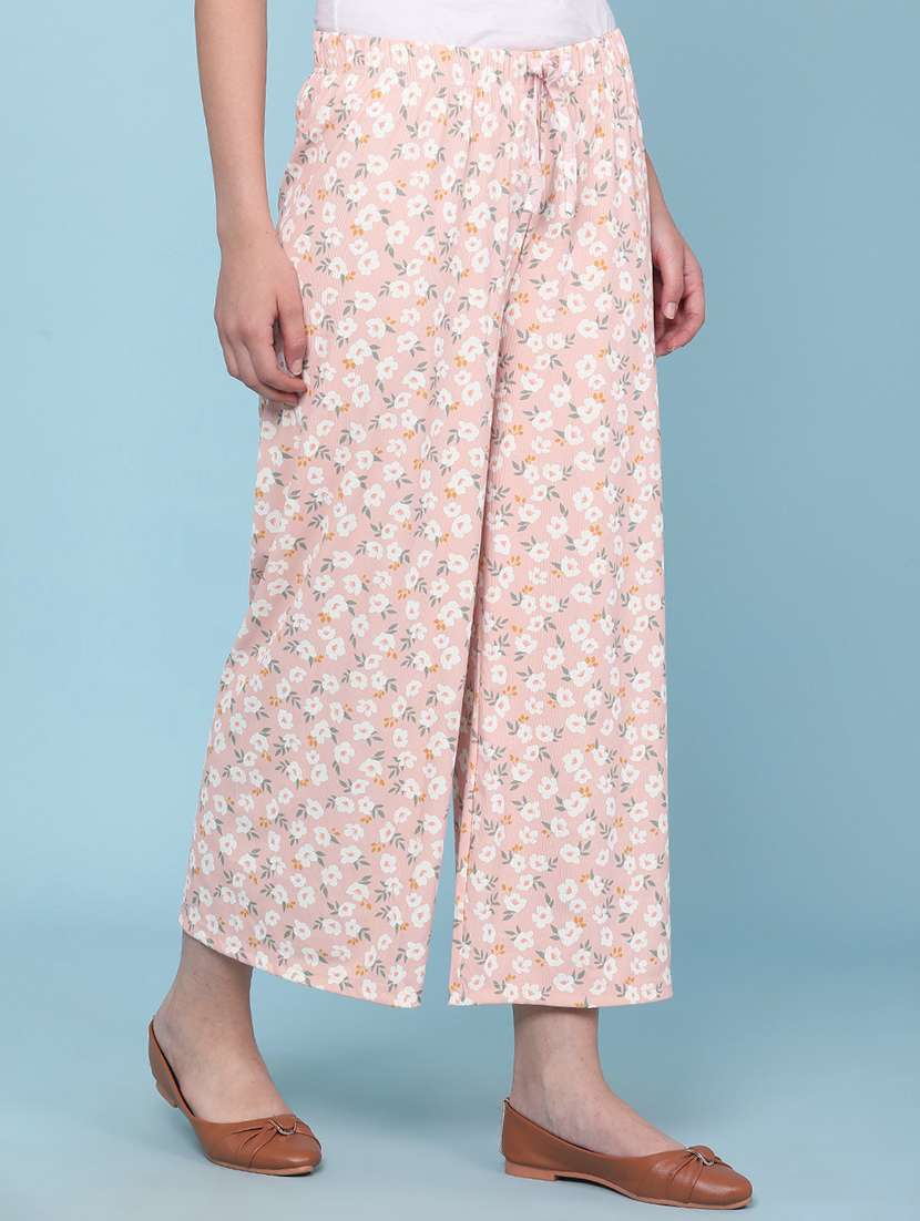 women floral printed mid rise palazzo - 22386495 -  Standard Image - 3
