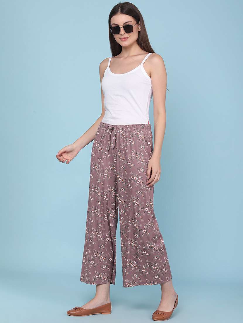 women floral printed mid rise palazzo - 22386496 -  Standard Image - 5
