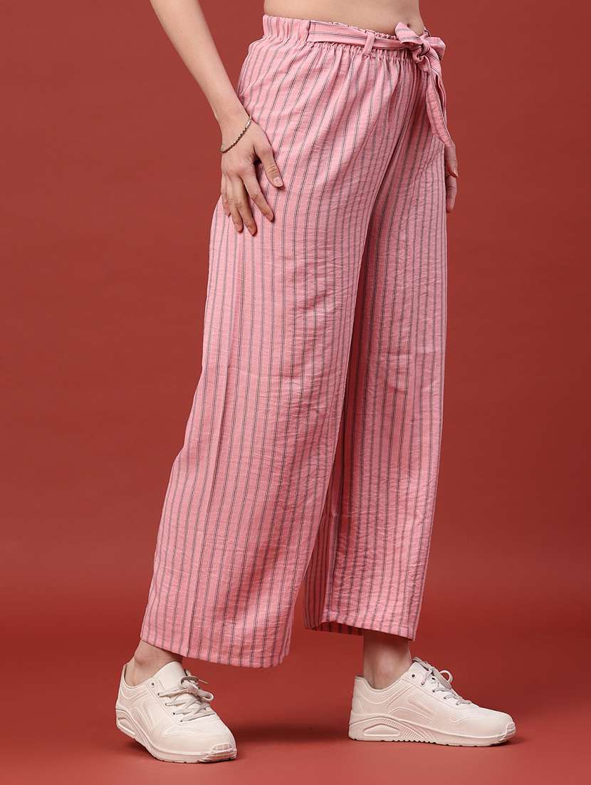women printed mid rise wide leg trouser - 22386524 -  Standard Image - 3