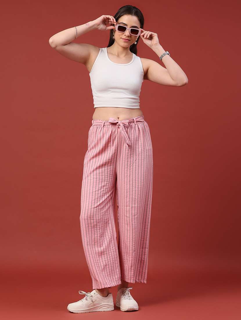 women printed mid rise wide leg trouser - 22386524 -  Standard Image - 5