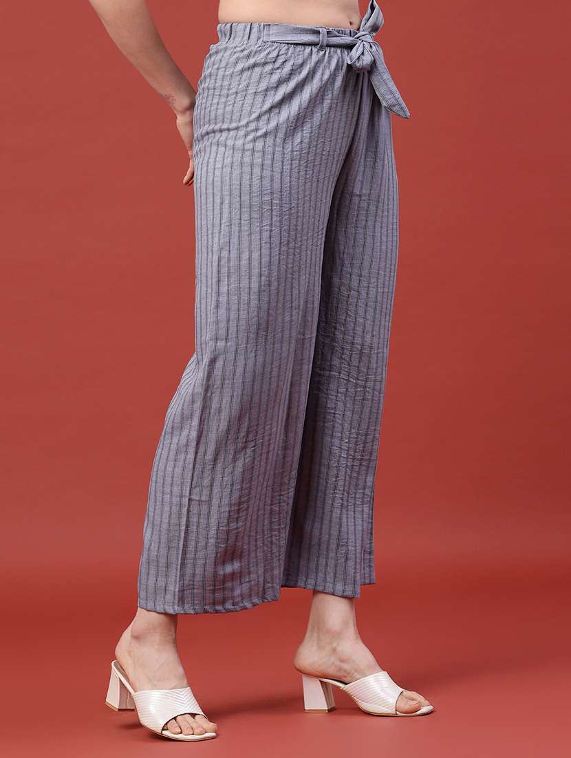 women printed mid rise wide leg trouser - 22386526 -  Standard Image - 3