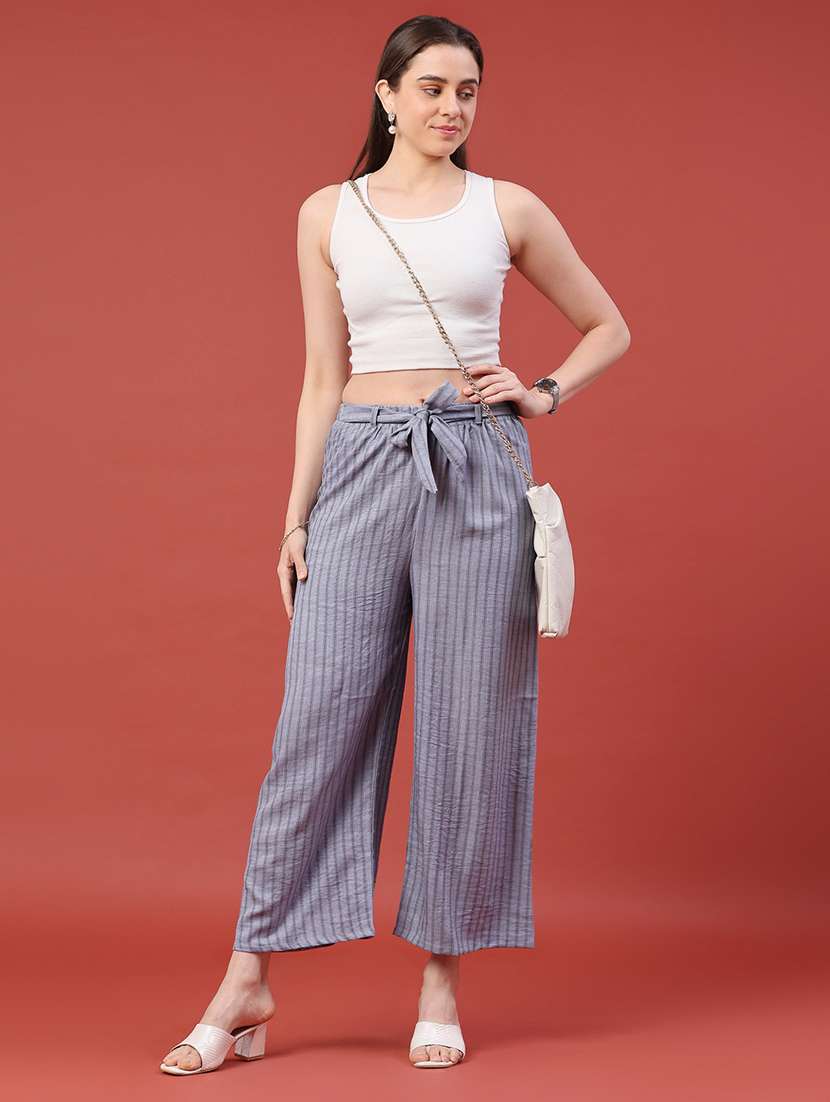 women printed mid rise wide leg trouser - 22386526 -  Standard Image - 5
