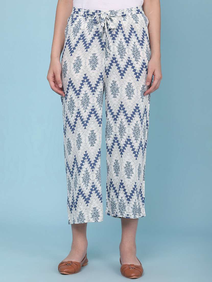 women printed mid rise palazzo