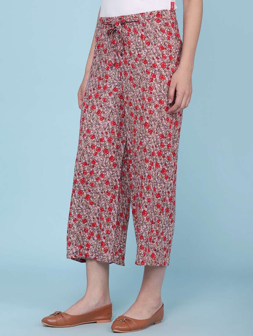 women floral printed mid rise palazzo - 22386554 -  Standard Image - 3