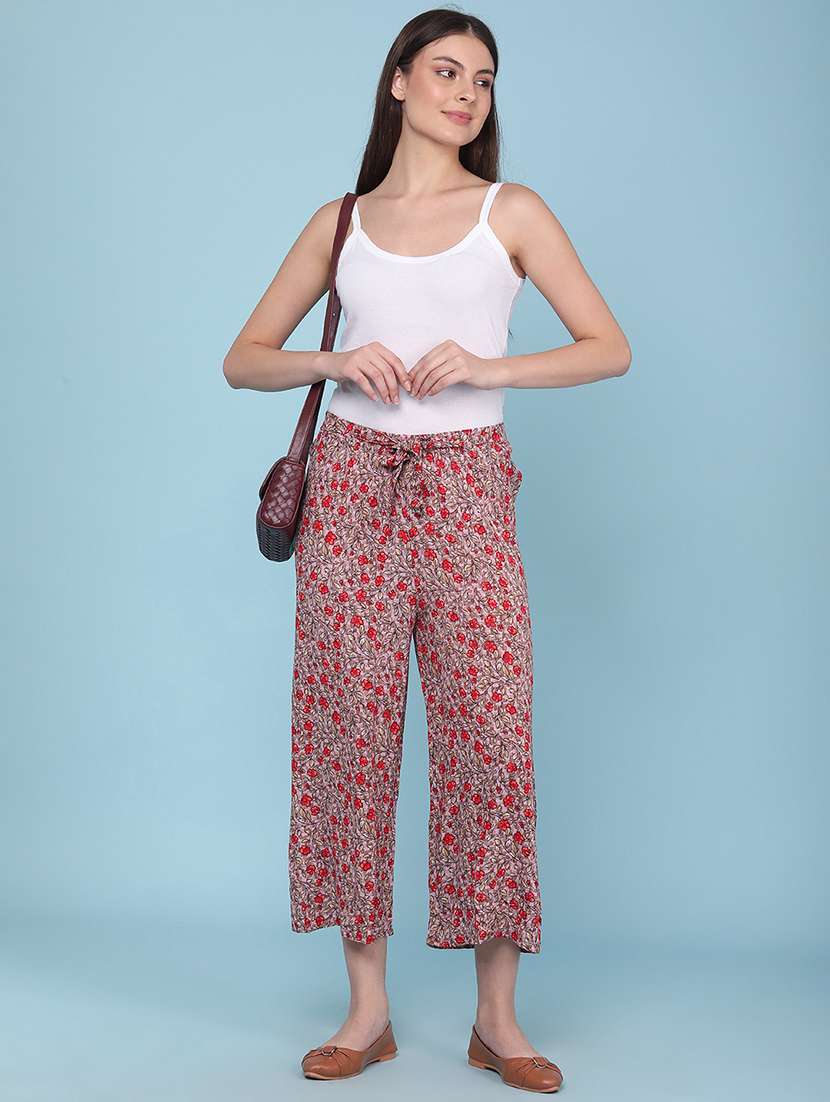 women floral printed mid rise palazzo - 22386554 -  Standard Image - 5