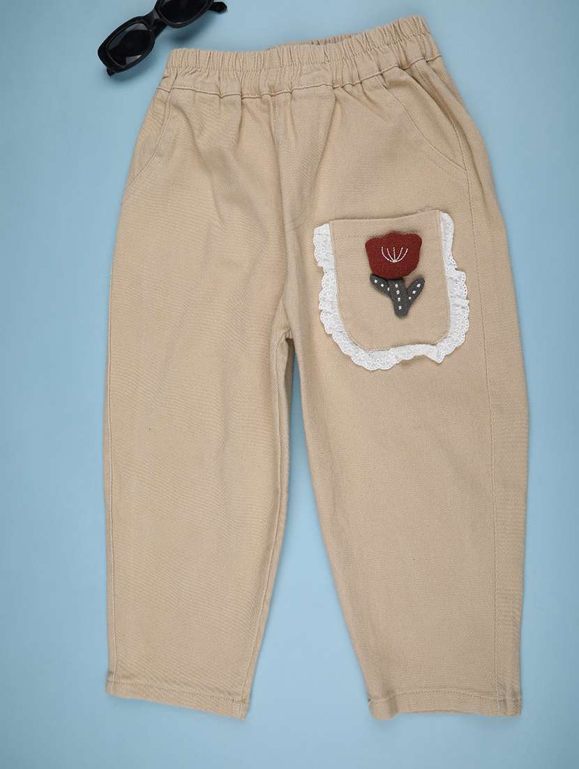 beige poly cotton plain cargo