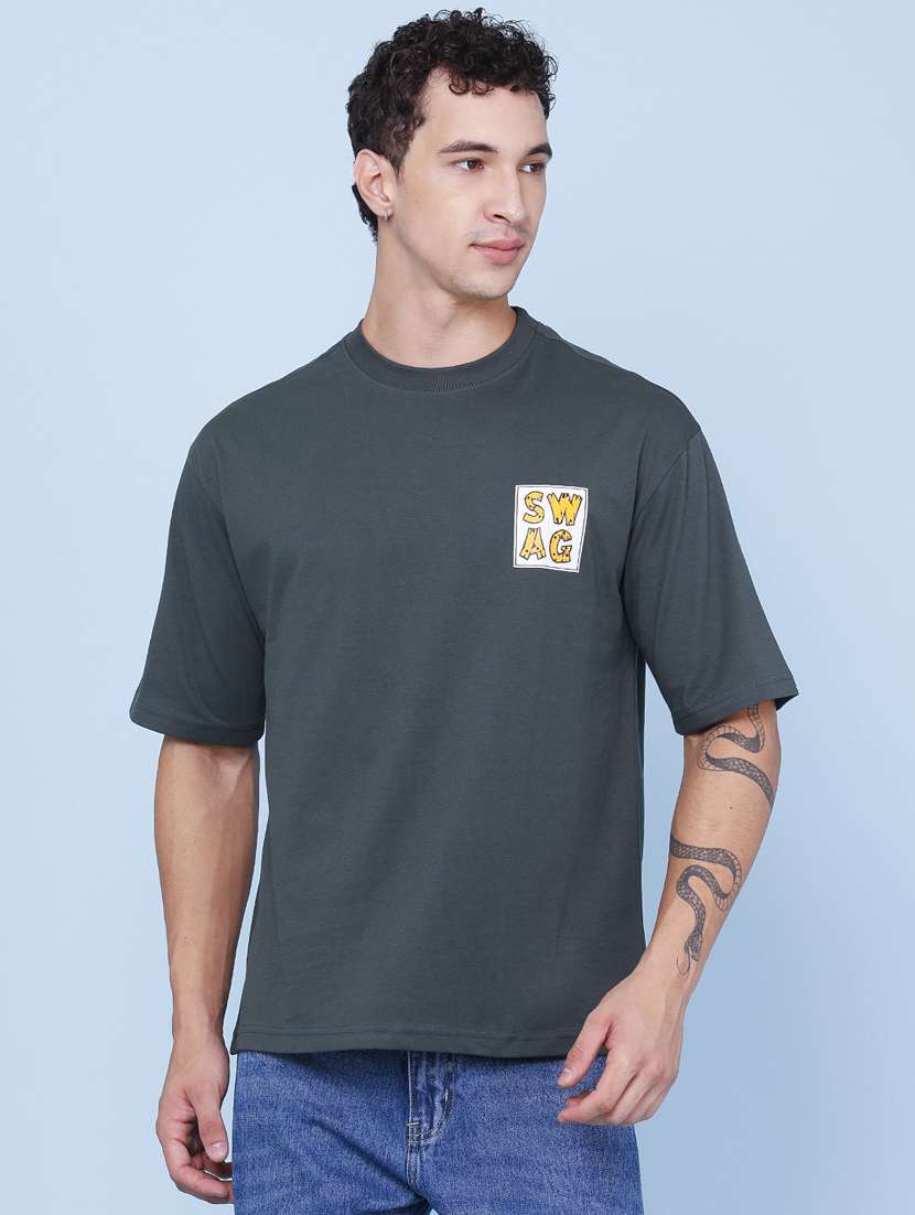 men printed short sleeve loose fit t-shirt