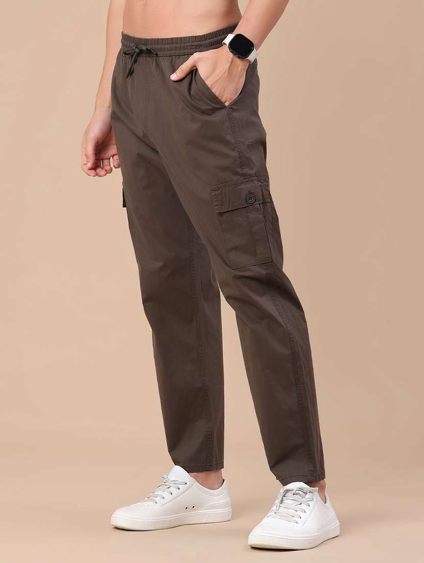 men solid mid rise regular fit cargo  - 22386657 -  Standard Image - 3
