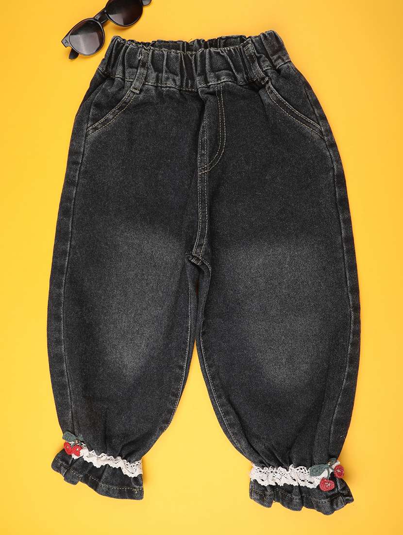 black poly cotton plain jean