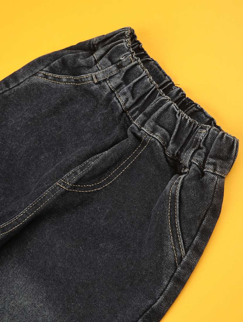 black poly cotton plain jean - 22386666 -  Standard Image - 3