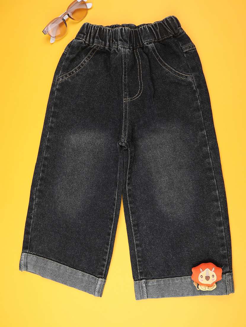 black poly cotton plain jean
