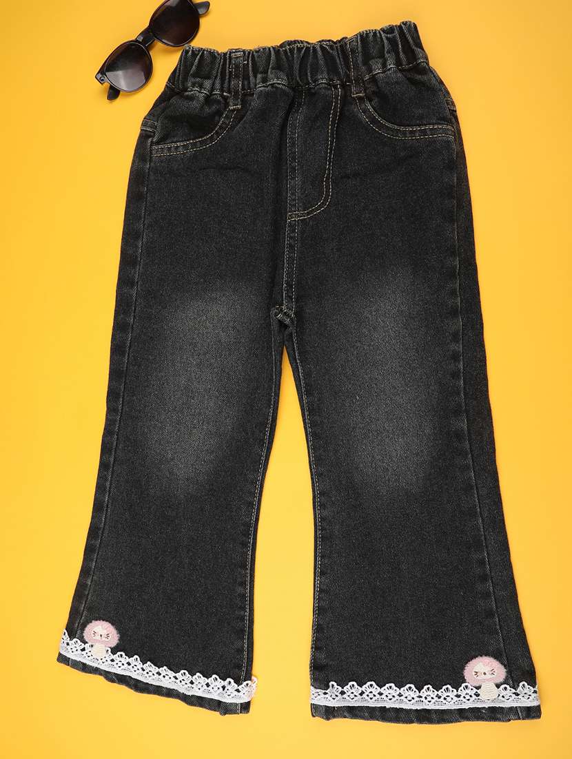 black poly cotton plain jean