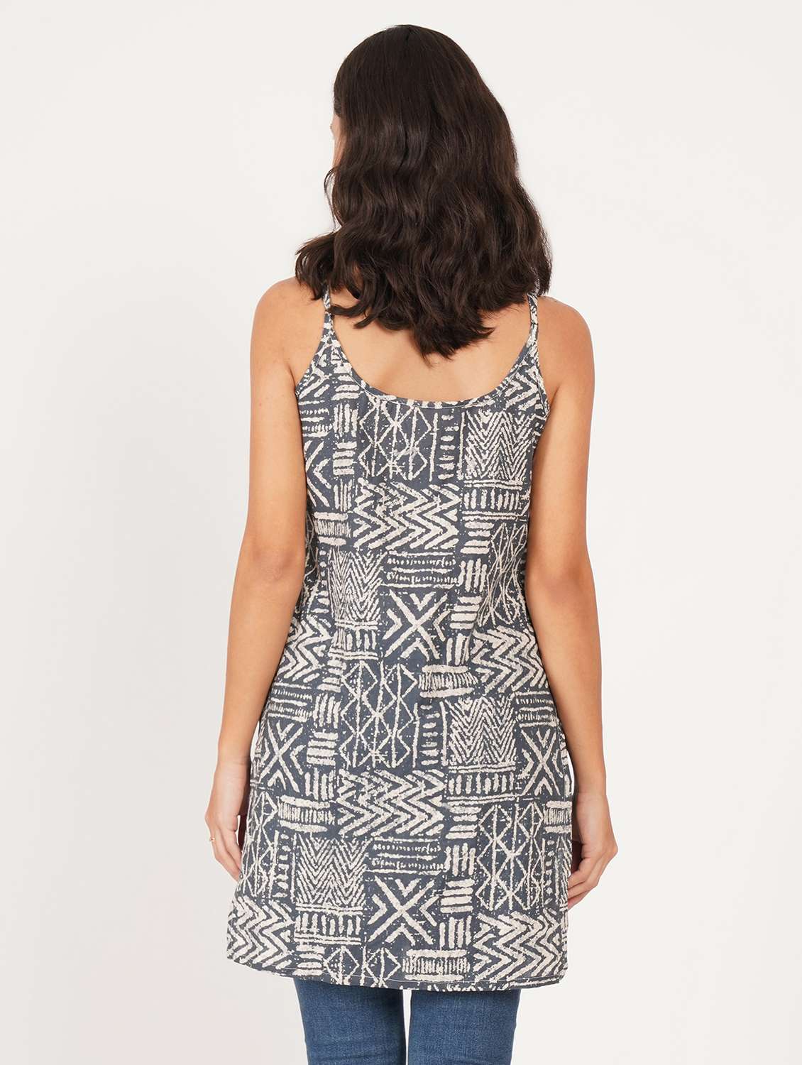 women printed shoulder strap straight kurti - 22386964 -  Standard Image - 3