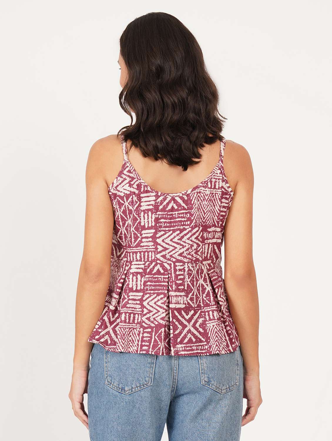 women printed shoulder strap ethnic top - 22386980 -  Standard Image - 3