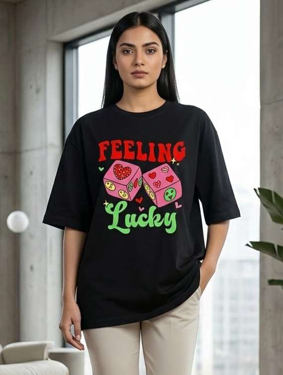 women printed short sleeve oversized t-shirt