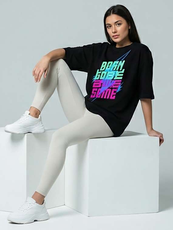 women printed short sleeve oversized t-shirt - 22387124 -  Standard Image - 3