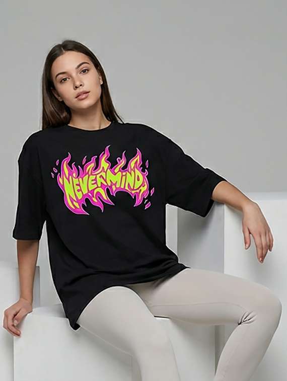 women printed short sleeve oversized t-shirt - 22387128 -  Standard Image - 3