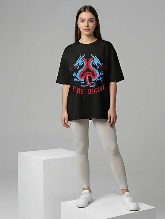 women printed short sleeve oversized t-shirt - 22387130 -  Standard Image - 3