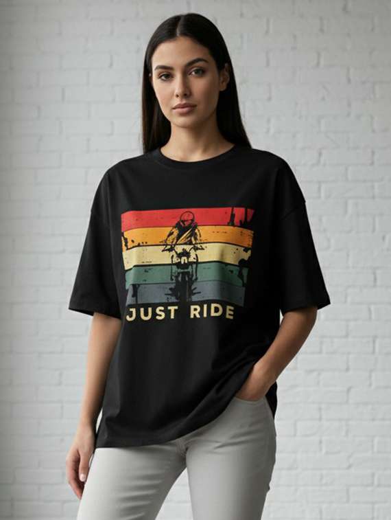 women printed short sleeve oversized t-shirt