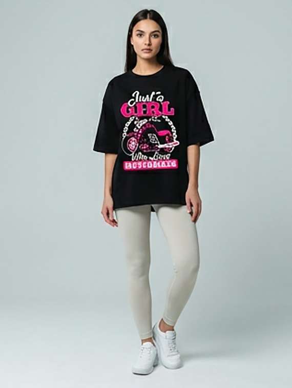 women printed short sleeve oversized t-shirt - 22387140 -  Standard Image - 3