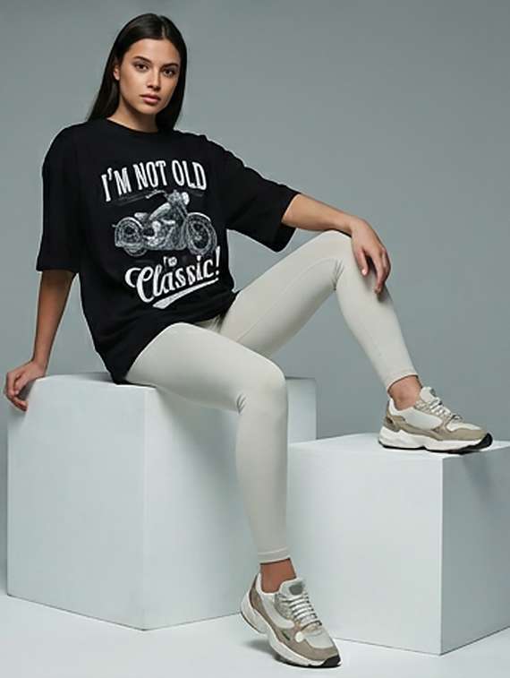 women printed short sleeve oversized t-shirt - 22387141 -  Standard Image - 3