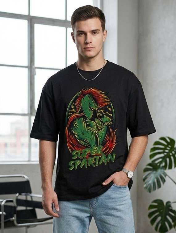 men printed short sleeve oversized t-shirt