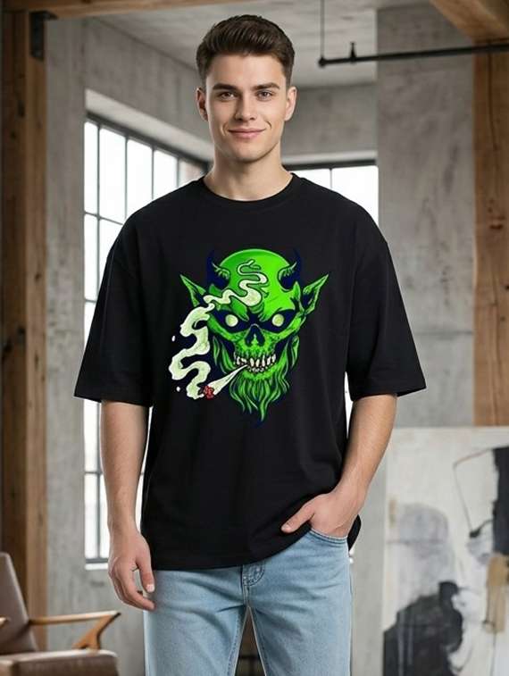 men printed short sleeve oversized t-shirt