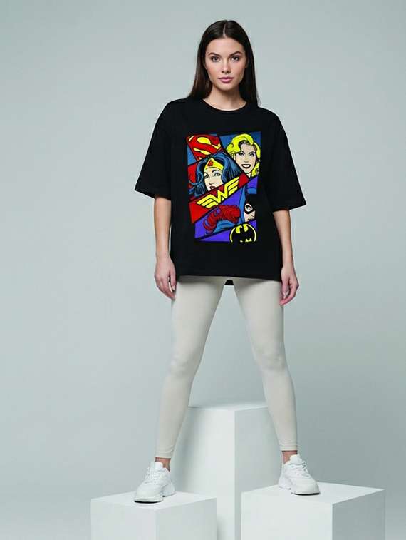 women printed short sleeve oversized t-shirt - 22387161 -  Standard Image - 3