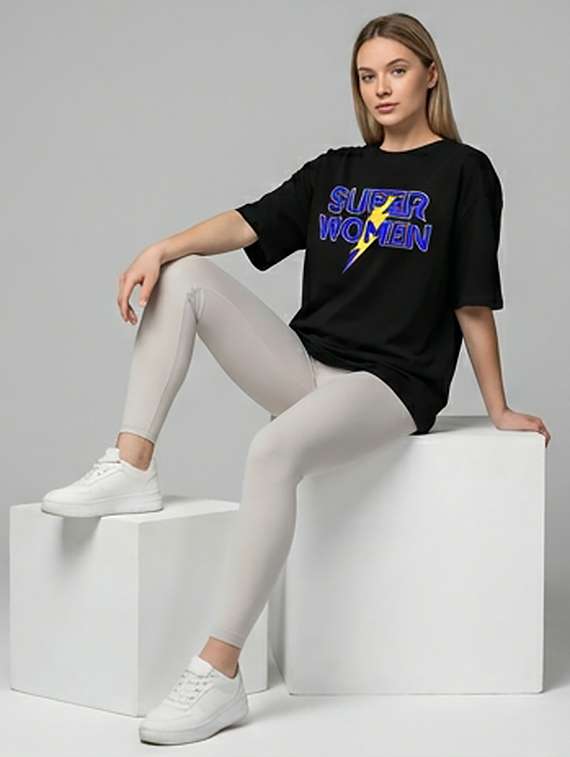 women printed short sleeve oversized t-shirt - 22387162 -  Standard Image - 3