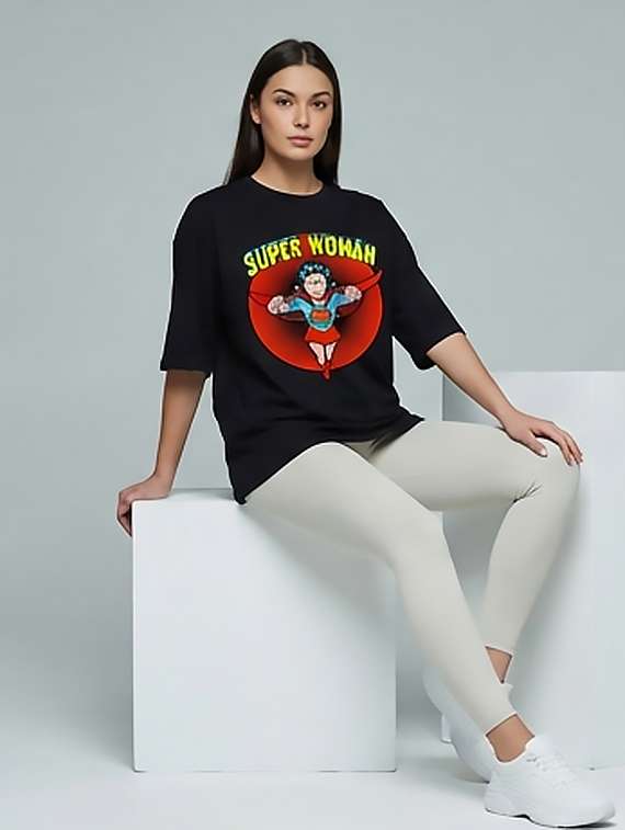 women printed short sleeve oversized t-shirt - 22387163 -  Standard Image - 3