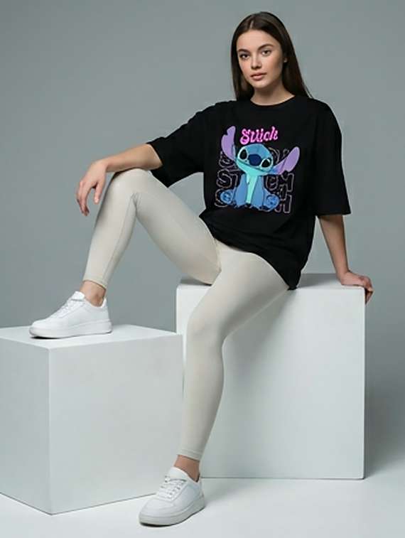 women printed short sleeve oversized t-shirt - 22387164 -  Standard Image - 3