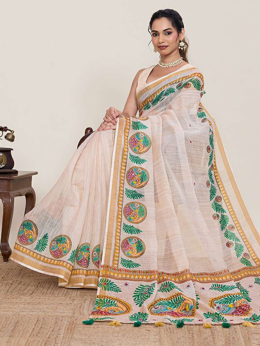 Women Printed Casual Wear Saree With Blouse - 22387172 -  Standard Image - 3