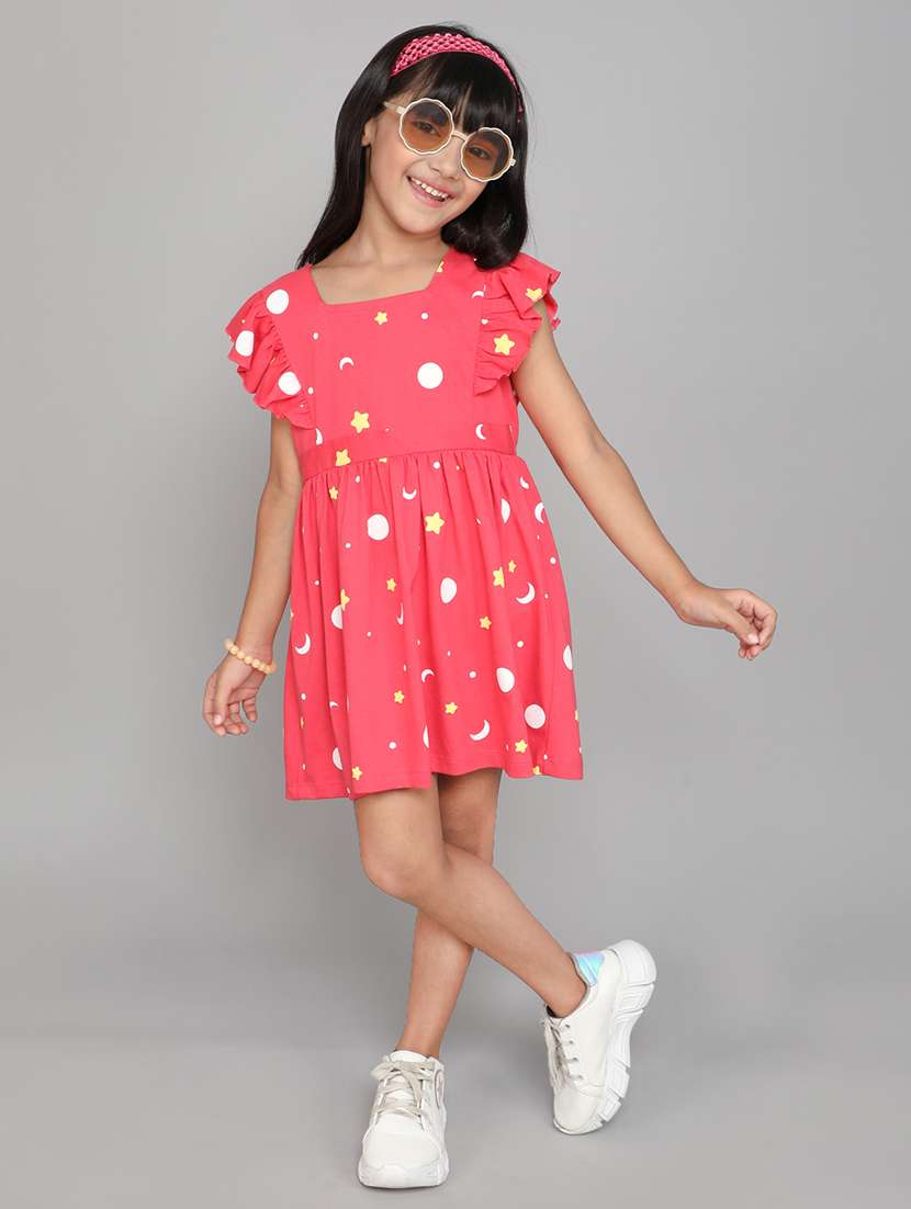 women solid ruffle sleeve a-line dress